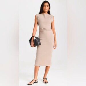 Young Fabulous & Broke Jodie Dress | Bodycon Boat Neck Sleeveless Midi Dress